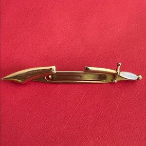 Vintage Swank Dagger Sword Tie Clip | Gold Tone | Mid-Century Men’s Accessory